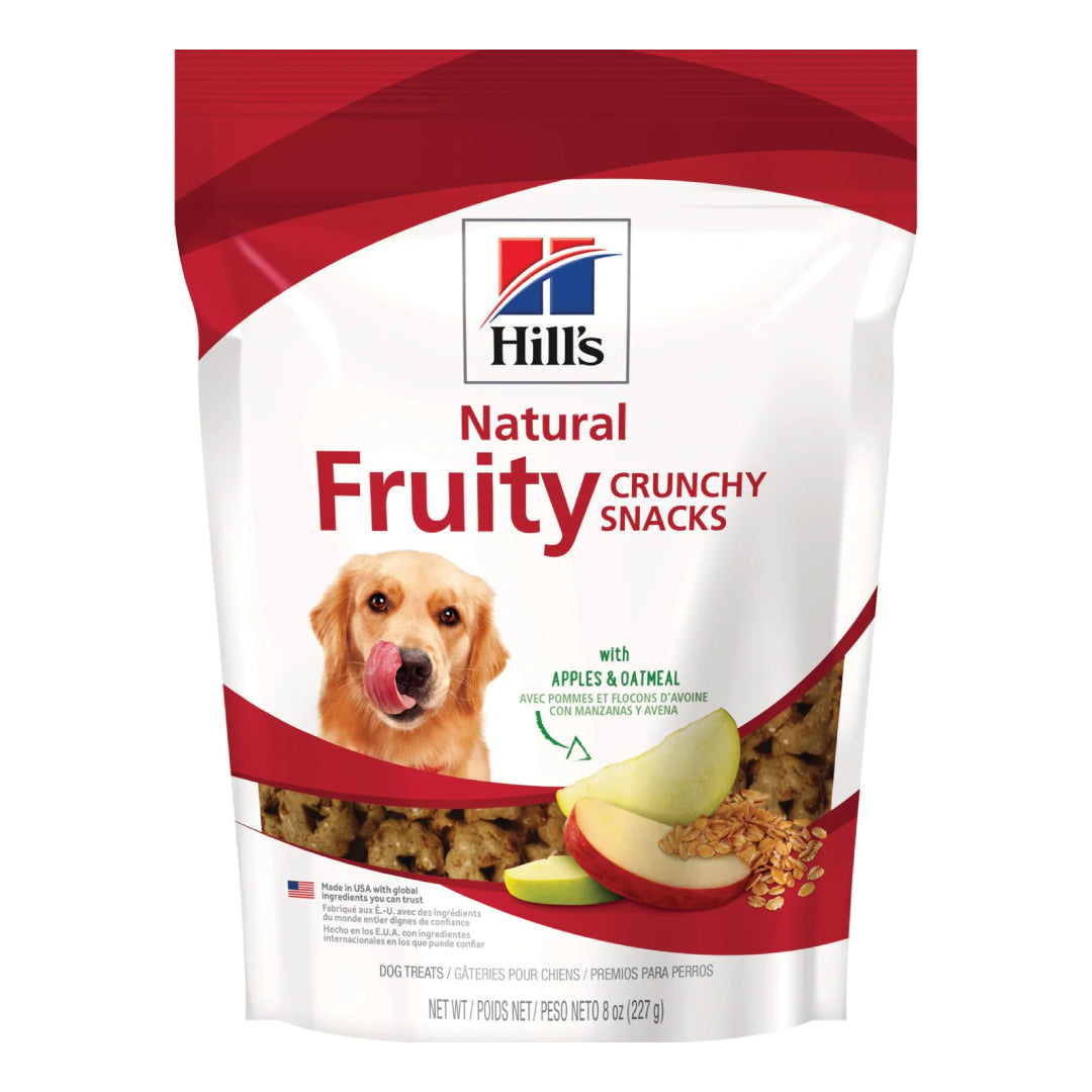 Snacks crujientes de frutas con manzanas y avena para perros