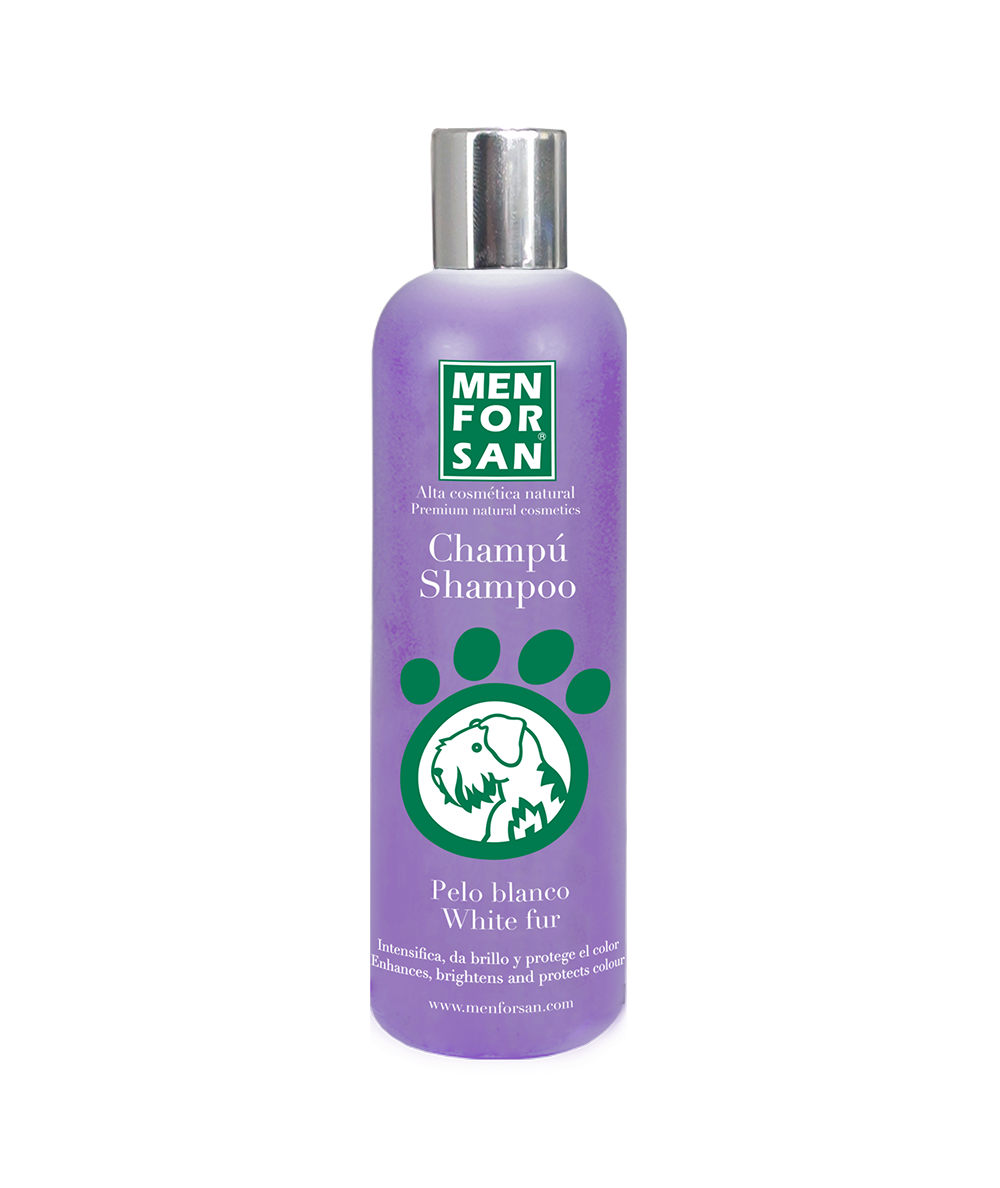 Champú para perros de pelo blanco