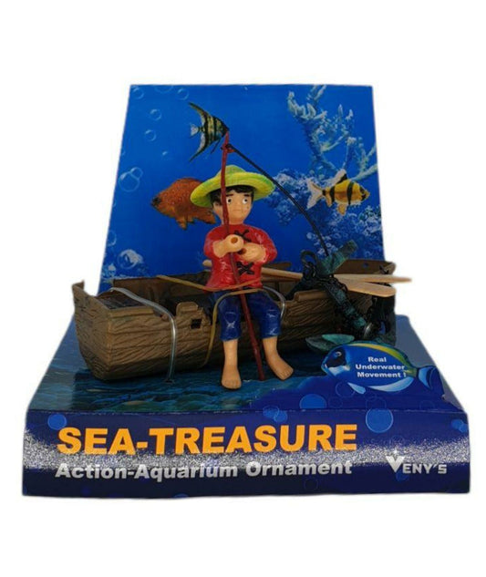 Decoración de Pescador para Acuarios