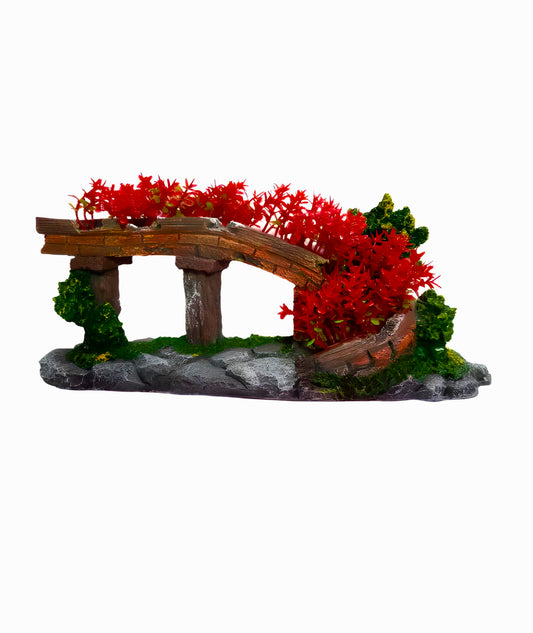 Decoración de Puente con Plantas para Acuarios